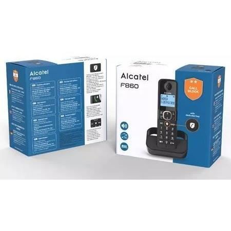 Téléphone fixe sans fil - ALCATEL - F860 solo noir - Sans répondeur