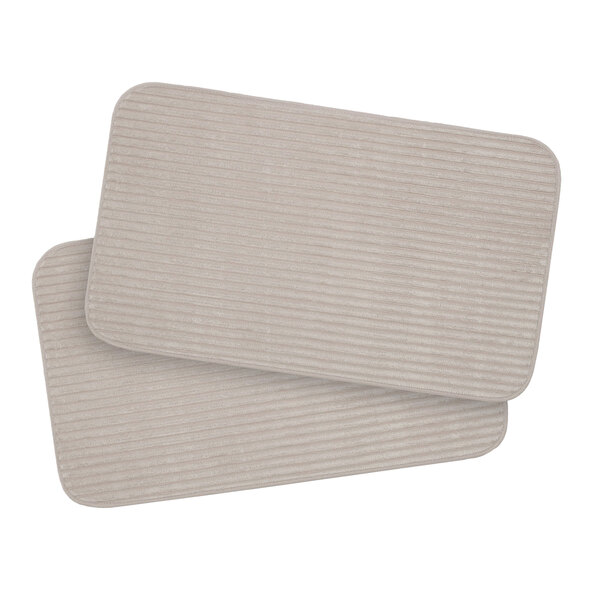 Berlin bath mat in corduroy look, set of 2, 60 x 100 cm, taupe
