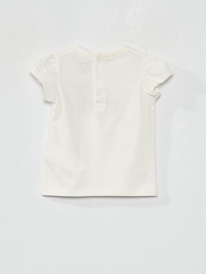 Bedrukt jersey T-shirt - WIT