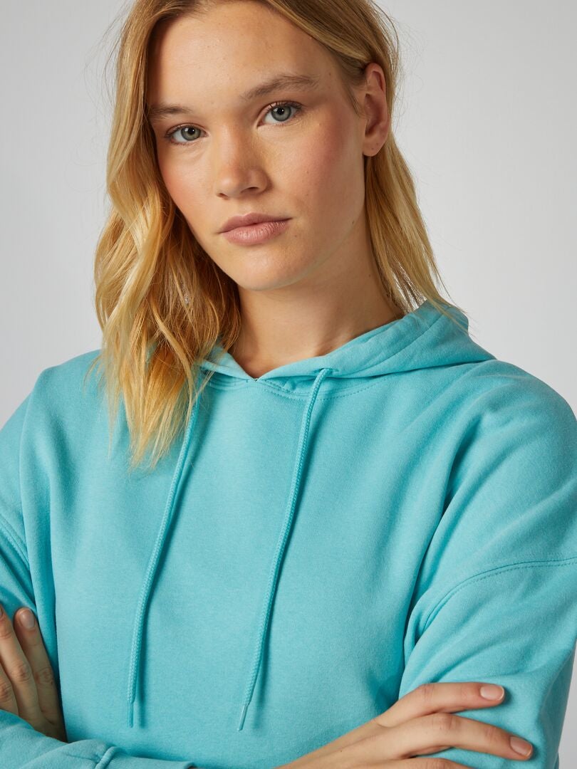 Hoodie met kangoeroezak - BLAUW