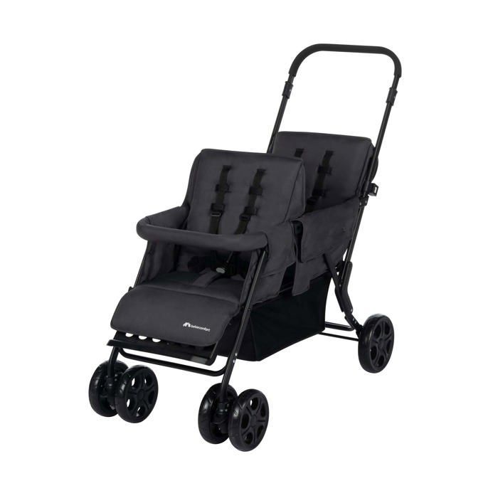 BEBECONFORT Poussette double Teamy, pour enfants d'âges rapprochés, 4 roues, Mineral Graphite