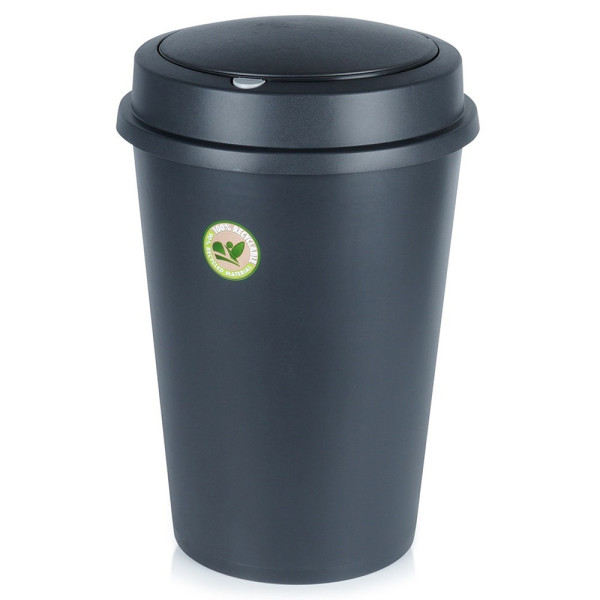 Kosz na śmieci plastikowy czarny 47 l