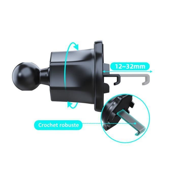 Soporte para teléfono de coche - Toproduits® - Rotación de 360° - Compatible con iPhone/Samsung - Silicona negra