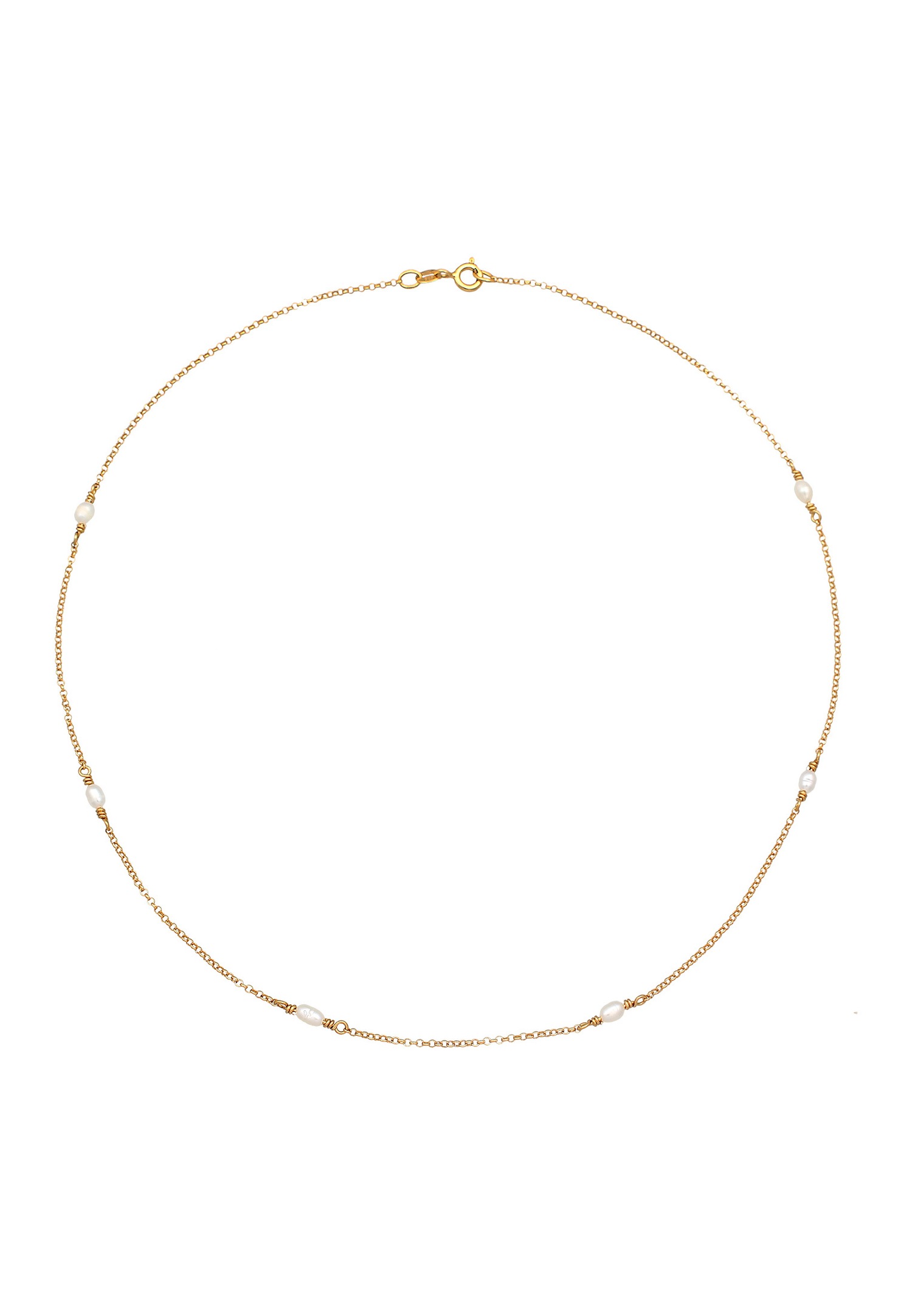 Elli Femme de base tendance avec perles de culture d'eau douce en argent sterling 925 plaqué or