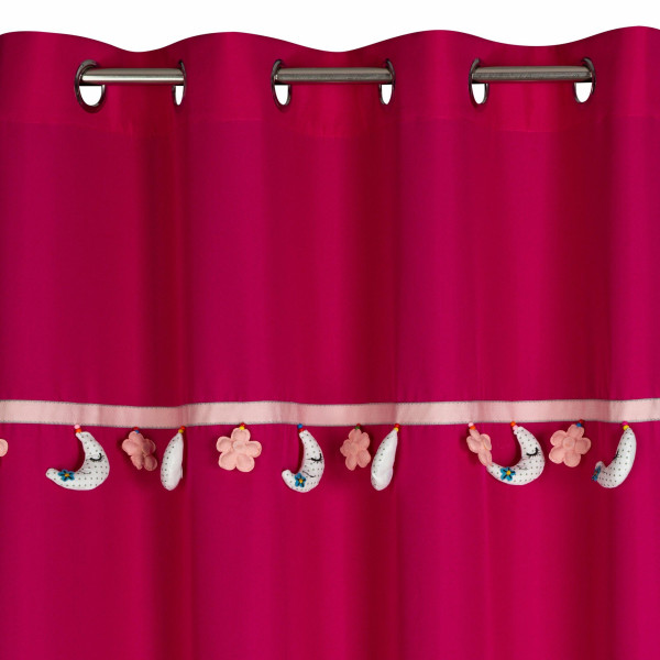 Gotowa zasłonka z księżycami MOON Zasłona amarant 140x250 cm