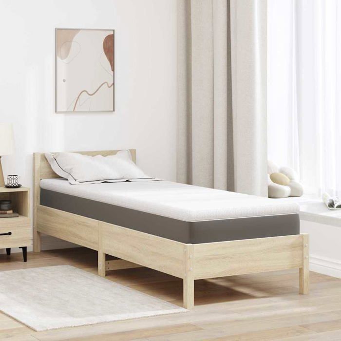 Cubrecolchón de espuma - vidaXL - 80x200x6 cm - Blanco - Tejido jacquard - Máximo confort - Refuerzo en los bordes