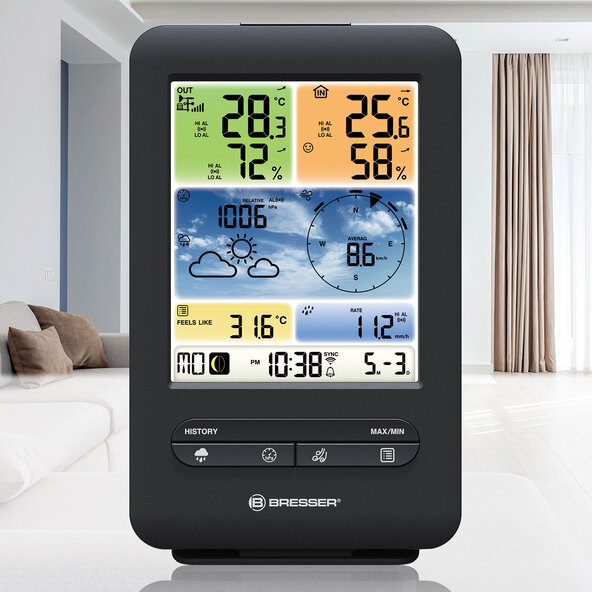 5-in-1 WiFi Color Weather Center, Vertical