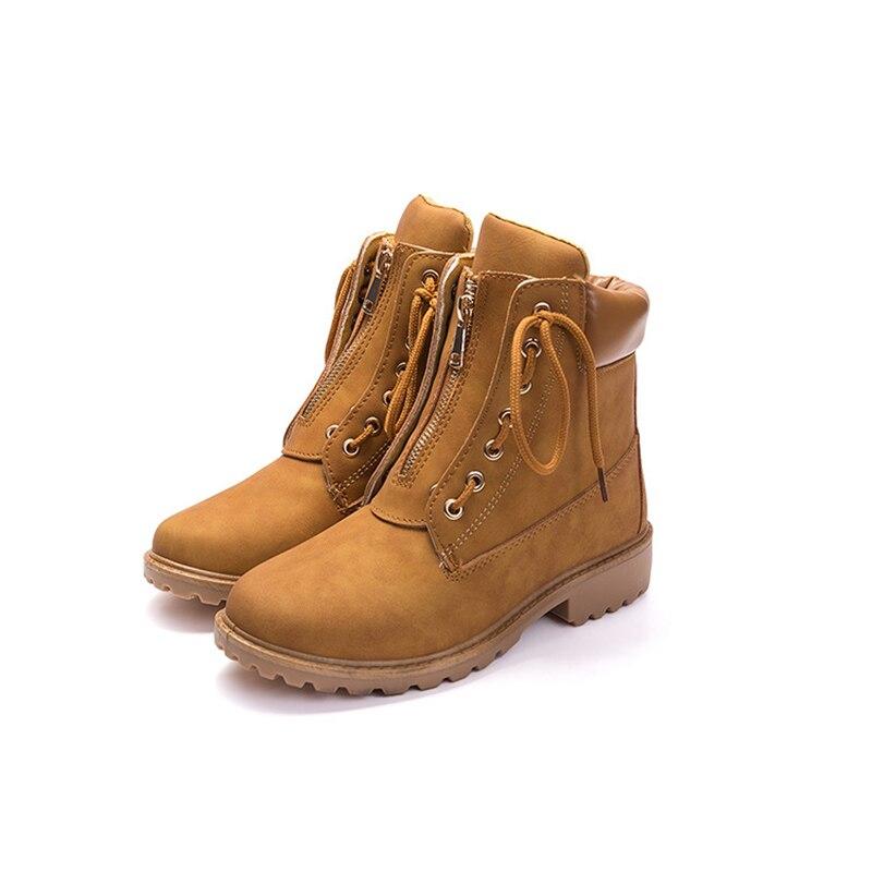 Chaussures d'hiver pour femmes, bottines Martin à lacets, bottines courtes décontractées à plateforme, bottes en cuir véritable, Botas Mujer Tacon NO.AN