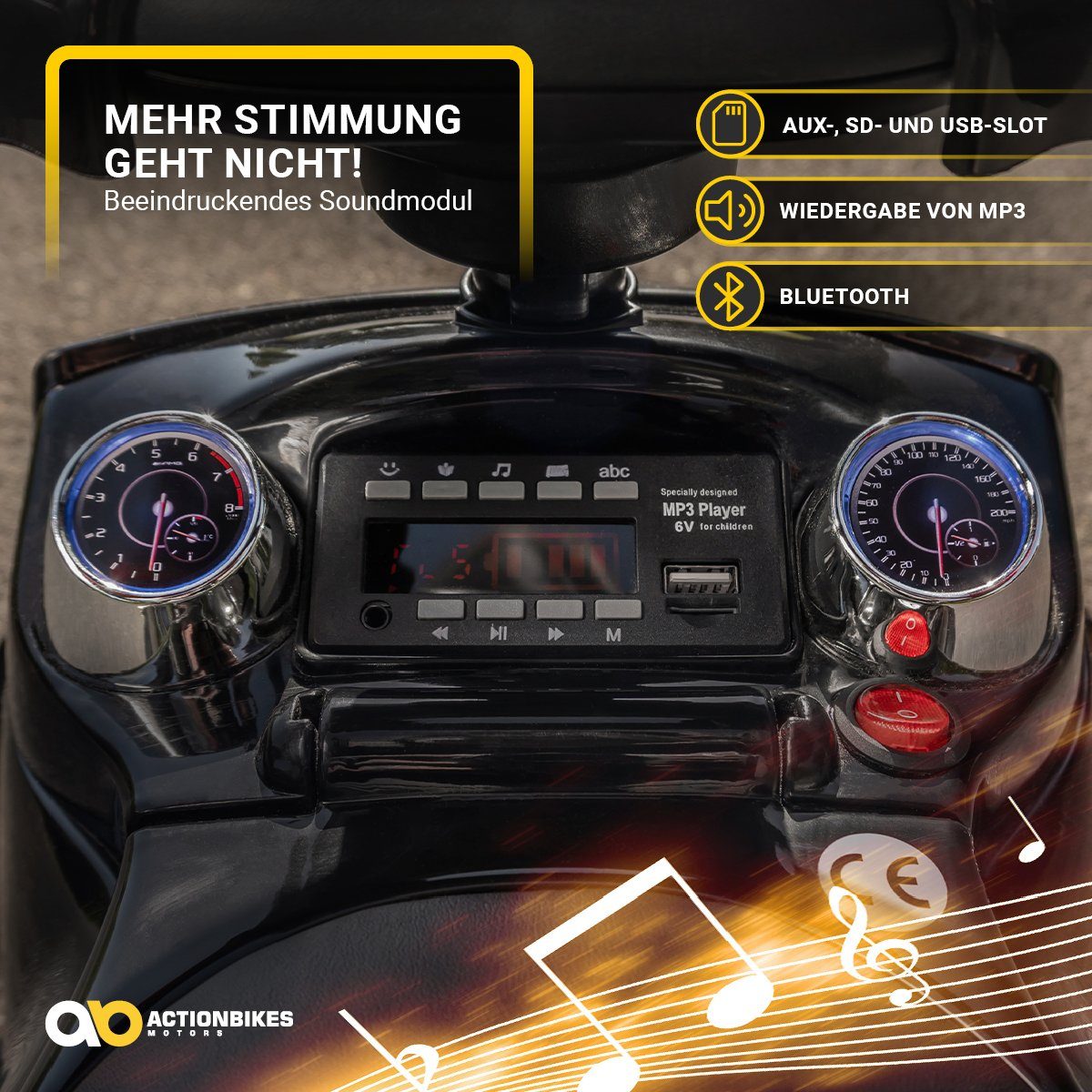 Actionbikes Motors Mercedes Benz GL 63 AMG elektrische kinderauto incl. duwstang (Elektrische auto voor kinderen vanaf 1 jaar - Schommelfunctie - Voetsteunen, 1 stuk, 6V accu - MP3 - Bluetooth - Geluidsmodule - LED - EVA-banden), Kindervoertuig