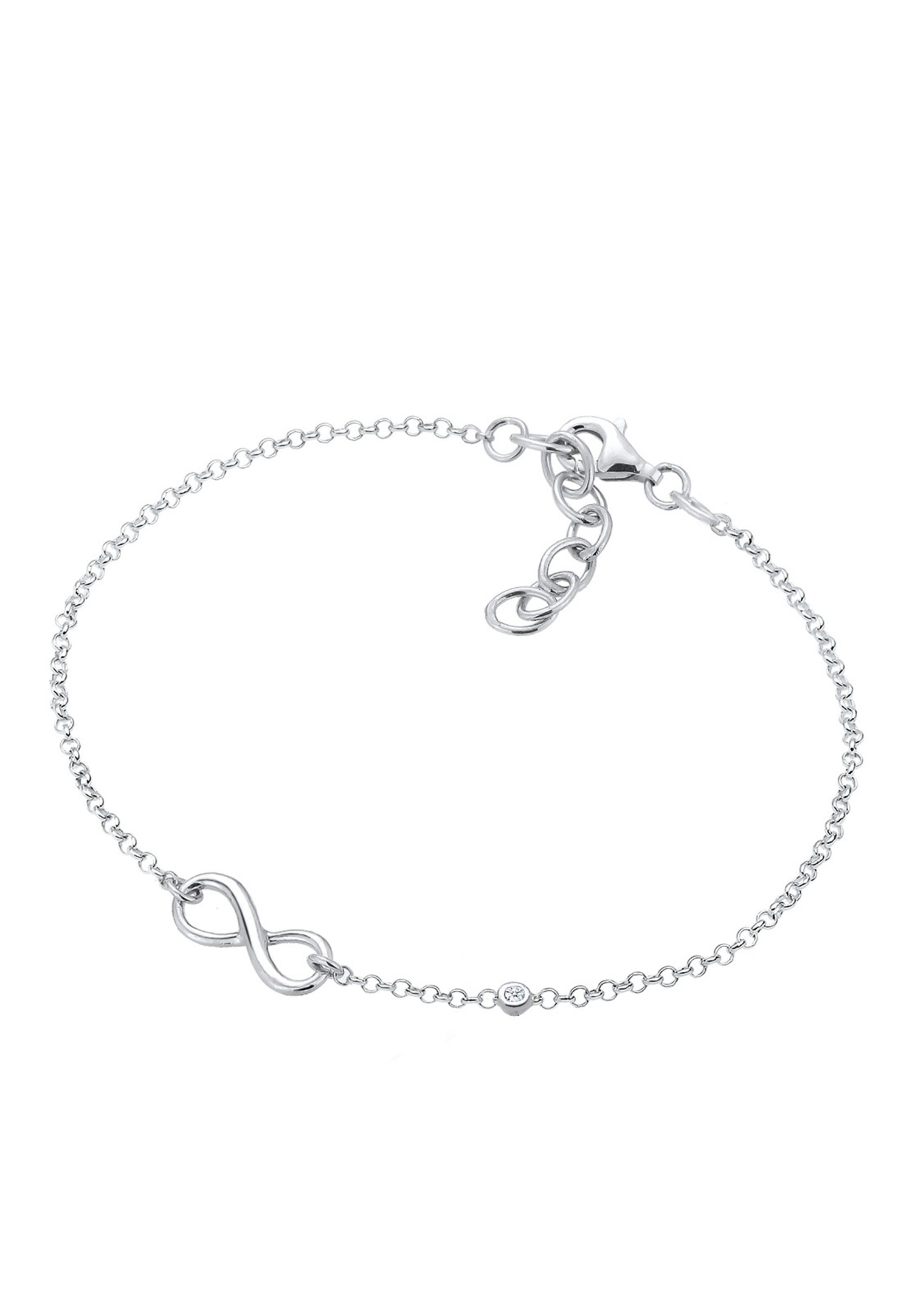 Elli DIAMONDS Femmes Infinity avec diamant (0.015 ct) en argent sterling 925