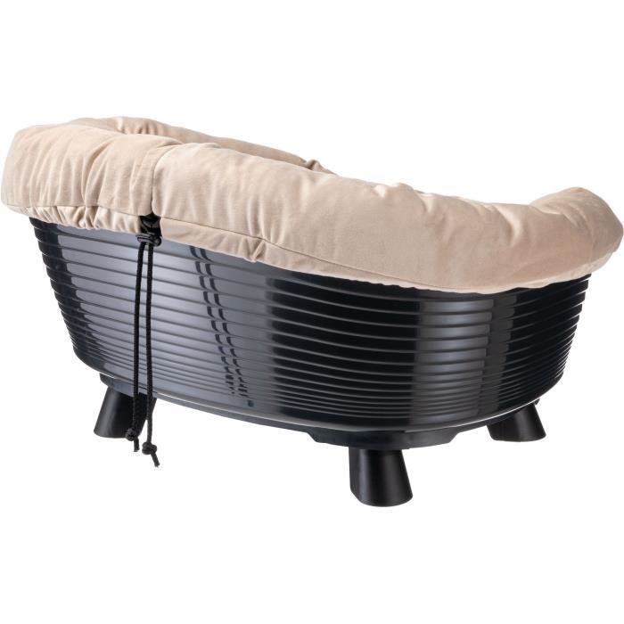 Cesta con cojín negra - Tamaño M - 64 x 48 x 25 cm - FERPLAST