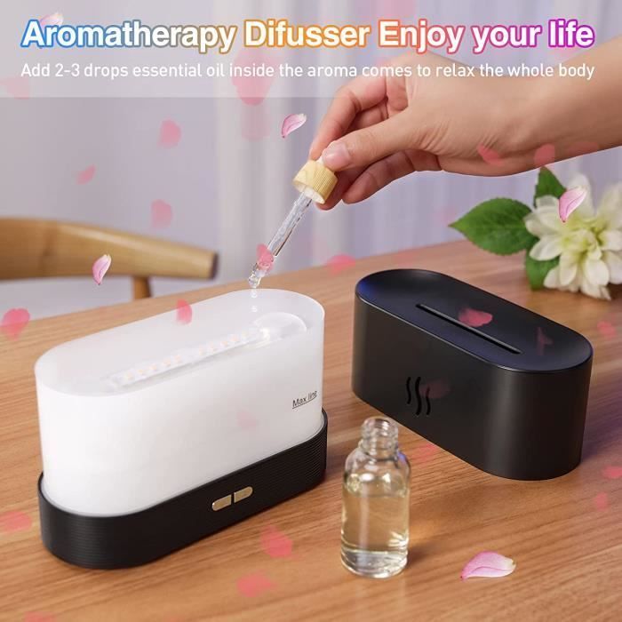 Difusor de aromas con forma de llama de colores, humidificador para el hogar y la oficina, con apagado automático, 180 ml.