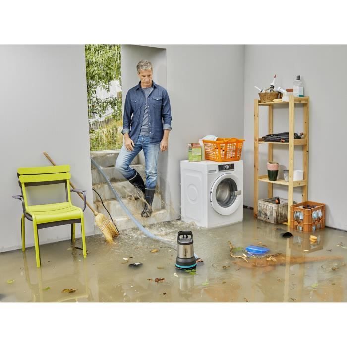 Pompa di drenaggio acque sporche GARDENA 25000L 1100W – Portata massima 25000 l/h e pressione massima 1,1 bar – Garanzia estesa di 5 anni (9046-20)