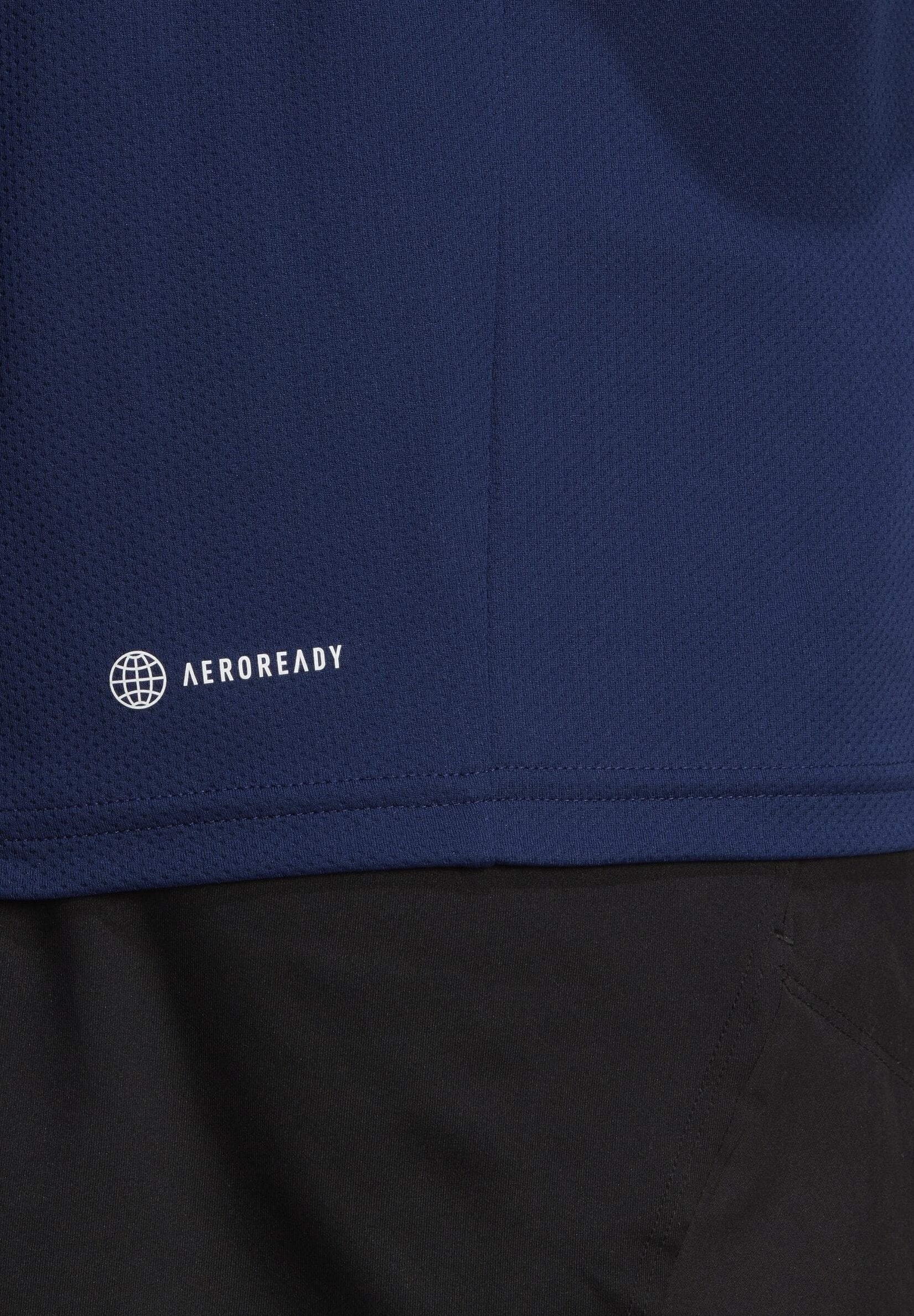 adidas Performance TRAIN ESSENTIALS - Sport-T-Shirt - Dunkelblau/Weiß