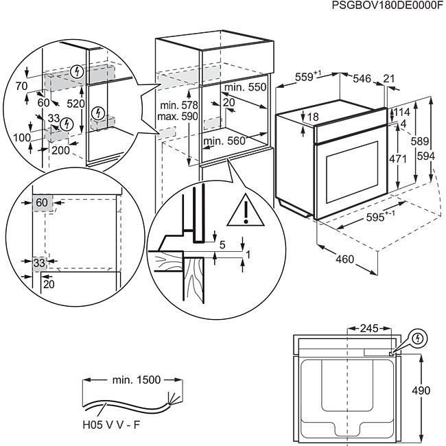 Horno empotrable - AEG - BSE782380M - Eléctrico - Negro - Aspiración