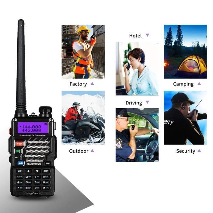 Talkie-Walkie Baofeng UV-5R Plus - Radio VHF/UHF 2 m/70 cm - Noir