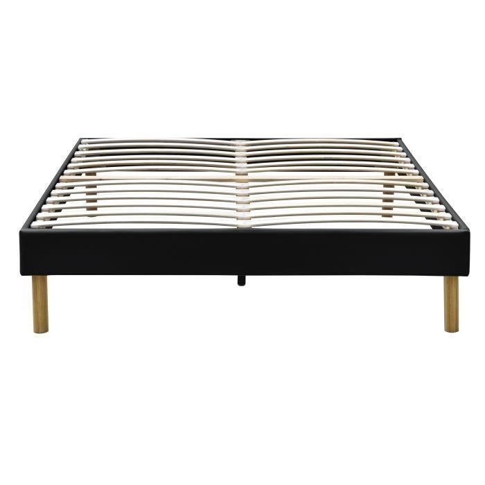 Colchón + Base de cama - ALONA - Gregory Black - 140x200 cm - Espuma viscoelástica - 80 kg/m³