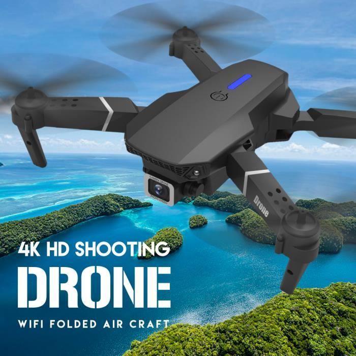 Drone avec Caméra 4k HD,Drone avec Deux caméra Professionnel, WiFi Pliable FPV Quadcopter,Photo Gestuelle,3 Batteries