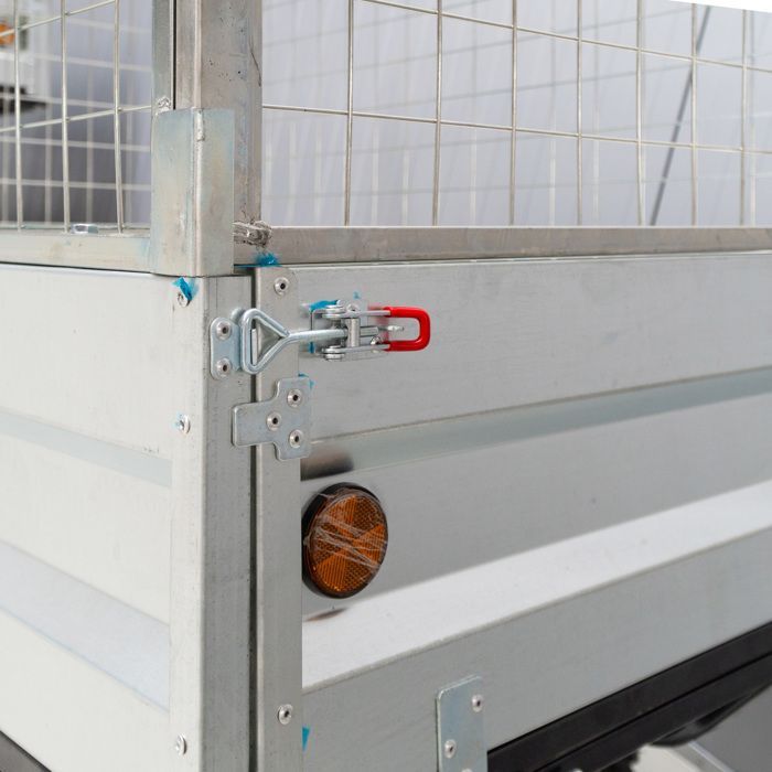 Remolque basculante galvanizado de un solo eje, 350 kg, 1200x850x300 mm + extensiones Torros