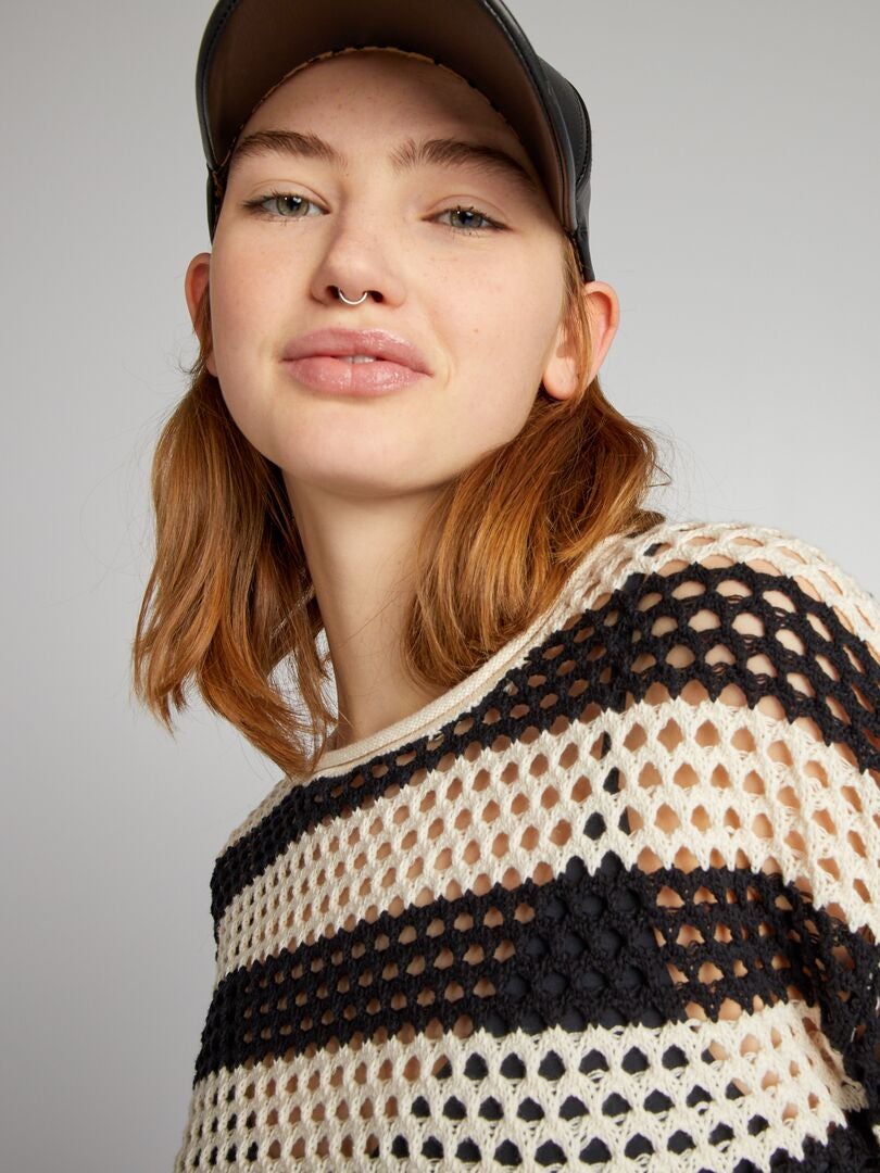 Jersey de punto calado - negro