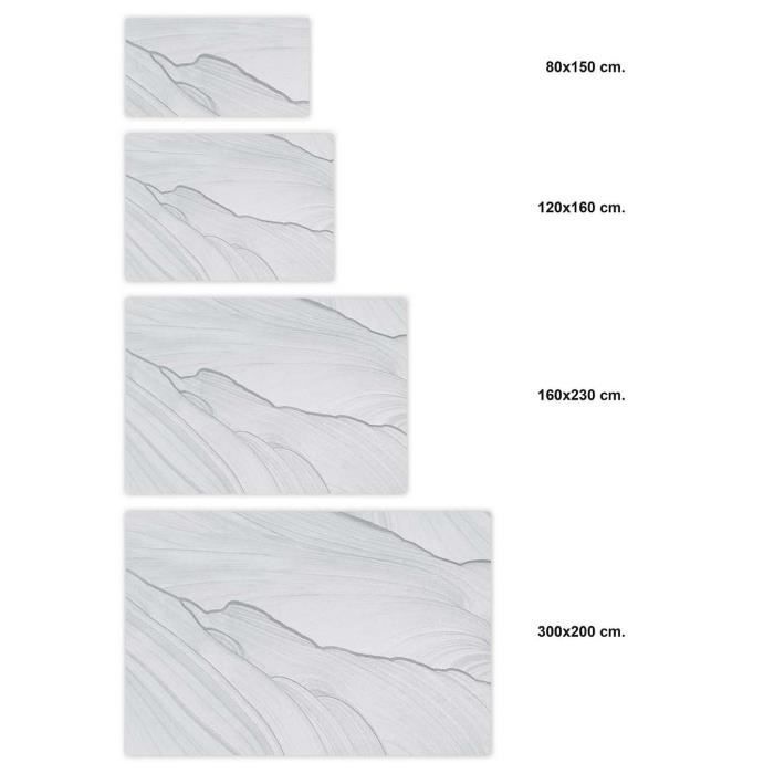 Tapis Vinyle Panorama Marbre Gris 60x110 cm - Tapis pour Cuisine, Bureau et Salon en PVC