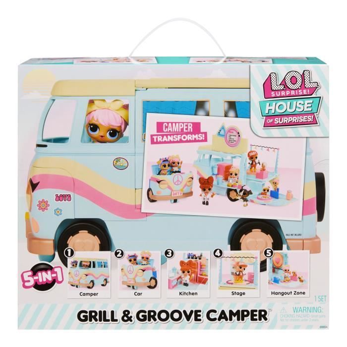 ¡LOL Surprise! - Minibús 5 en 1 - Compatible con muñecas LOL - Totalmente equipado