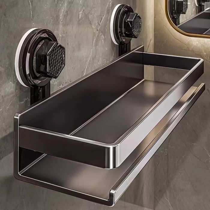 Estante de pared con ventosas de 30 cm para baño y ducha – Almacenamiento sin taladros, fácil instalación