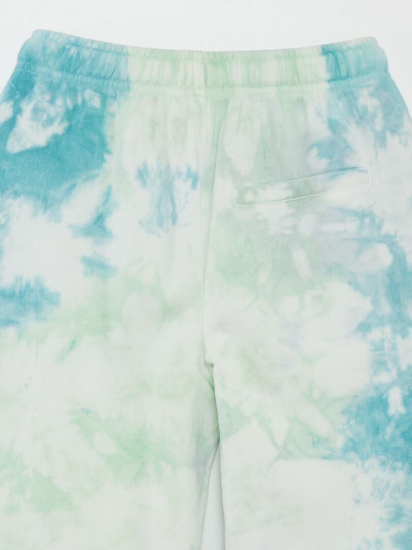 Spodnie dresowe z polaru tie-dye – zielone