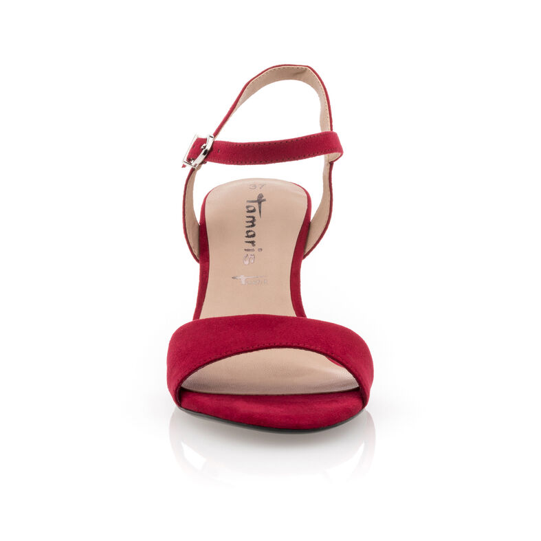 Rote Damensandalen / Zehenfreie Schuhe