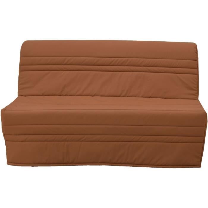 Sofá-cama JOE BZ de 2 lugares - Tecido terracota - Fabricado na França