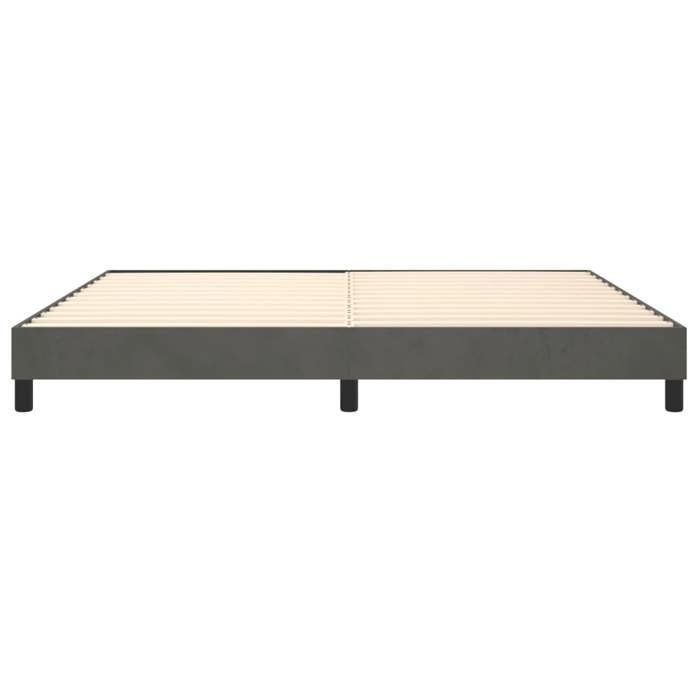 Gris 200 x 200 cm - Cama de madera - Carga máxima 150 kg - Estructura de cama de muelles gris oscuro 200x200 cm terciopelo 005_252180