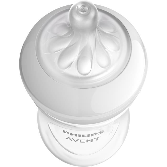 Confezione da 2 biberon - PHILIPS AVENT - Natural 3.0 - Anti-colica - 260 ml - AirFree - Tettarella simile al seno - Bianco