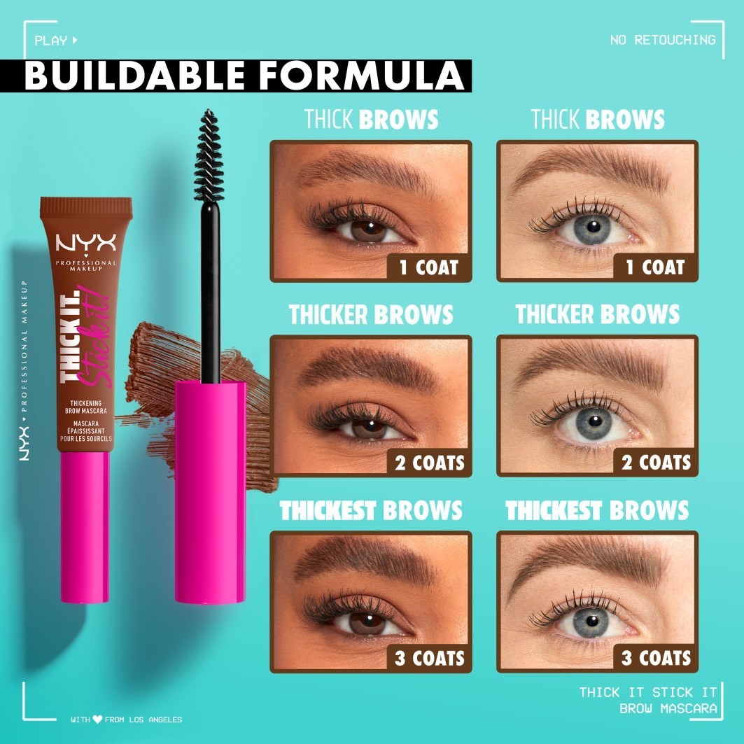 NYX Professional Makeup gel za obrvi Pride Makeup Thick it. Stick it! Maskara za obrvi – 7 ml