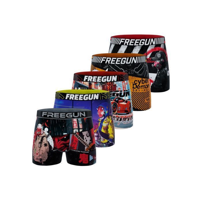 Calzoncillos bóxer Freegun para niño - Rojo (Paquete de 5)