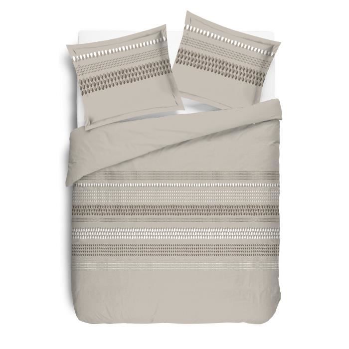 Juego de funda nórdica VISION Anthony - 100 % algodón - 220 x 240 cm - Beige