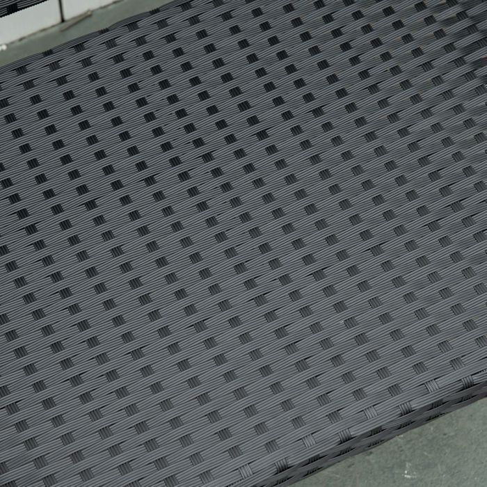 MIVRAY Banc de Jardin 2 Places avec Dossier en Résine Tressée pour Terrasse et Balcon en Acier Noir 122 × 60 × 87 cm