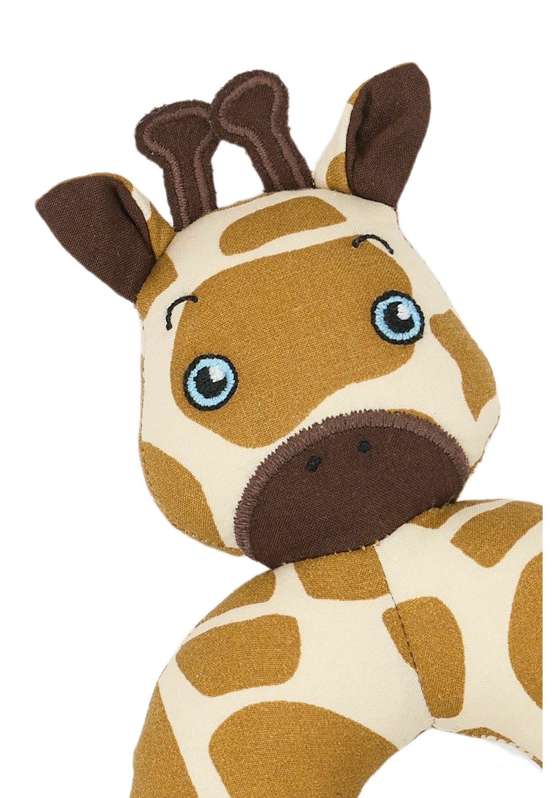 Fabelab rammelaar - giraffe - knuffel - zaadparel