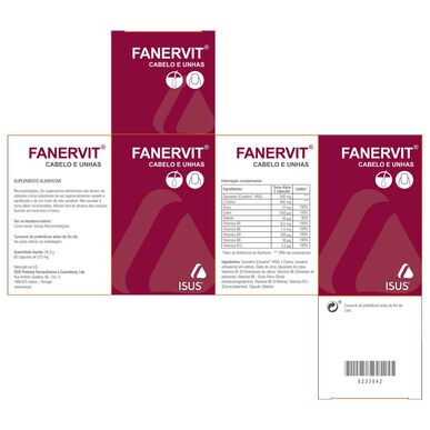 Fanervit plaukų, odos ir nagų stiprinimo papildas 60 kapsulių 60 kapsulių