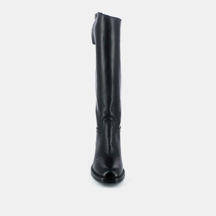 Bottes cavalières  en cuir noir
