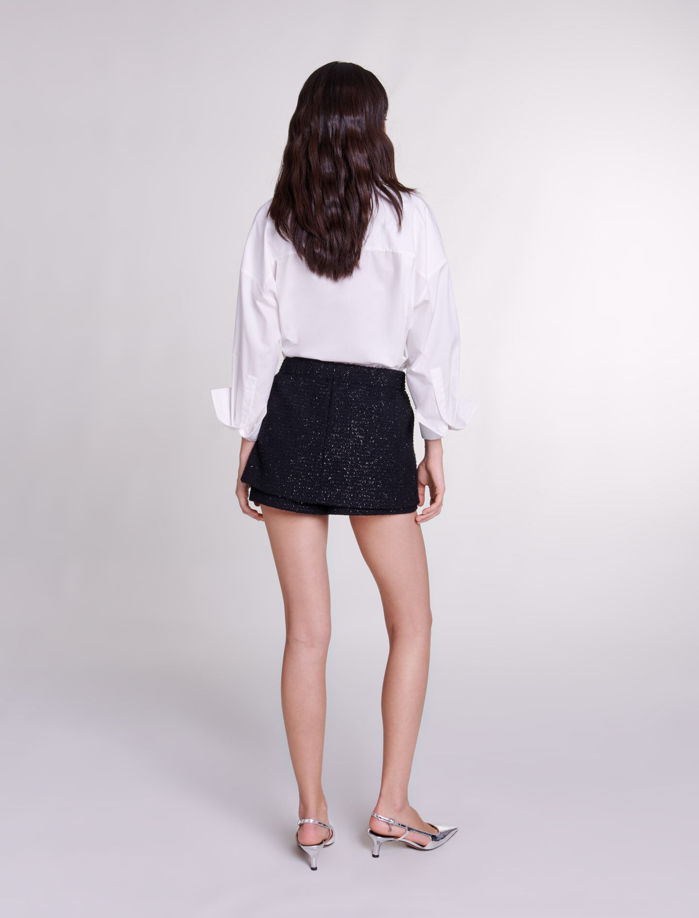 Tweed shorts - Zwart