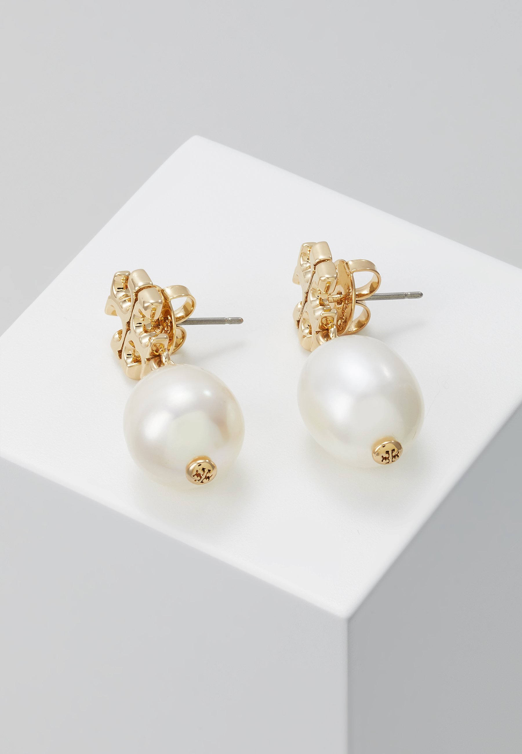 Tory Burch KIRA DROP EARRING - Oorbellen - goudkleurig/ivoor