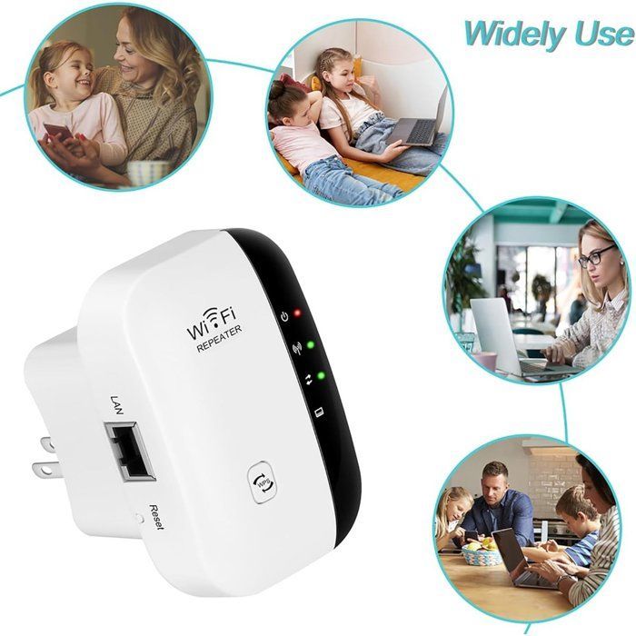 Repetidor WiFi - Paquete de 2 - Enchufe repetidor WiFi - Amplificador de señal para el hogar - Instalación con un clic - Repetidor WiFi