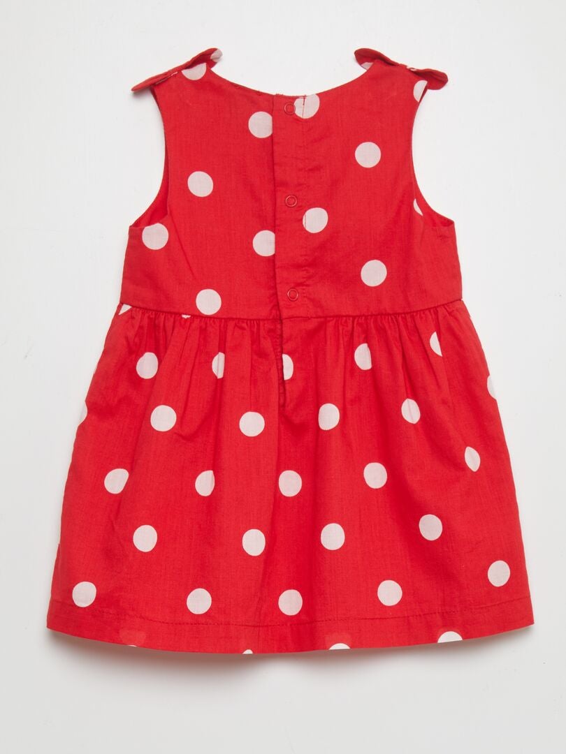 Mouwloze jurk met patroon - ROOD