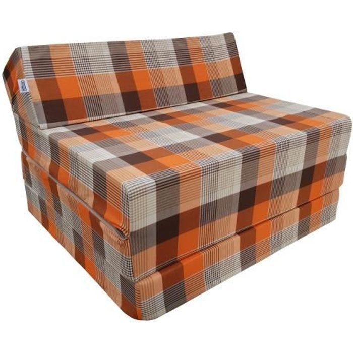 Colchón de espuma plegable para futón NATALIA SPZOO - Naranja - 70x200cm - Firme