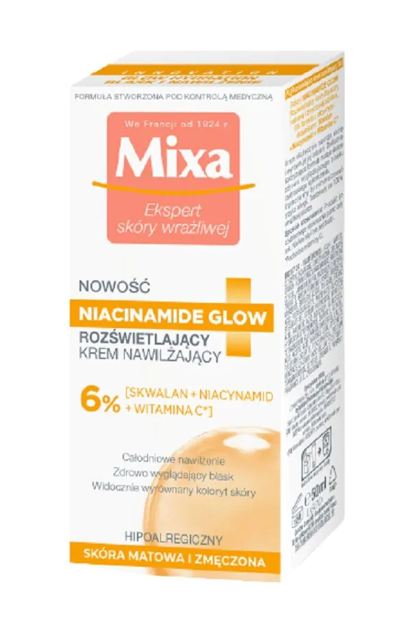 Mixa Niacinamide Glow Rozświetlający krem nawilżający z niacynamidem i witaminą C
