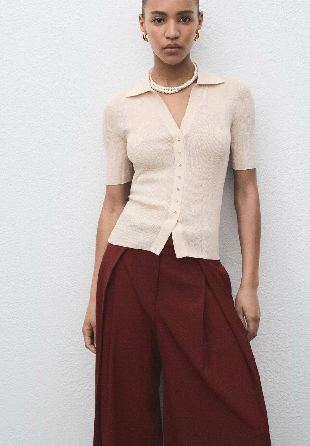 Pantalon Mango - orange chiné
