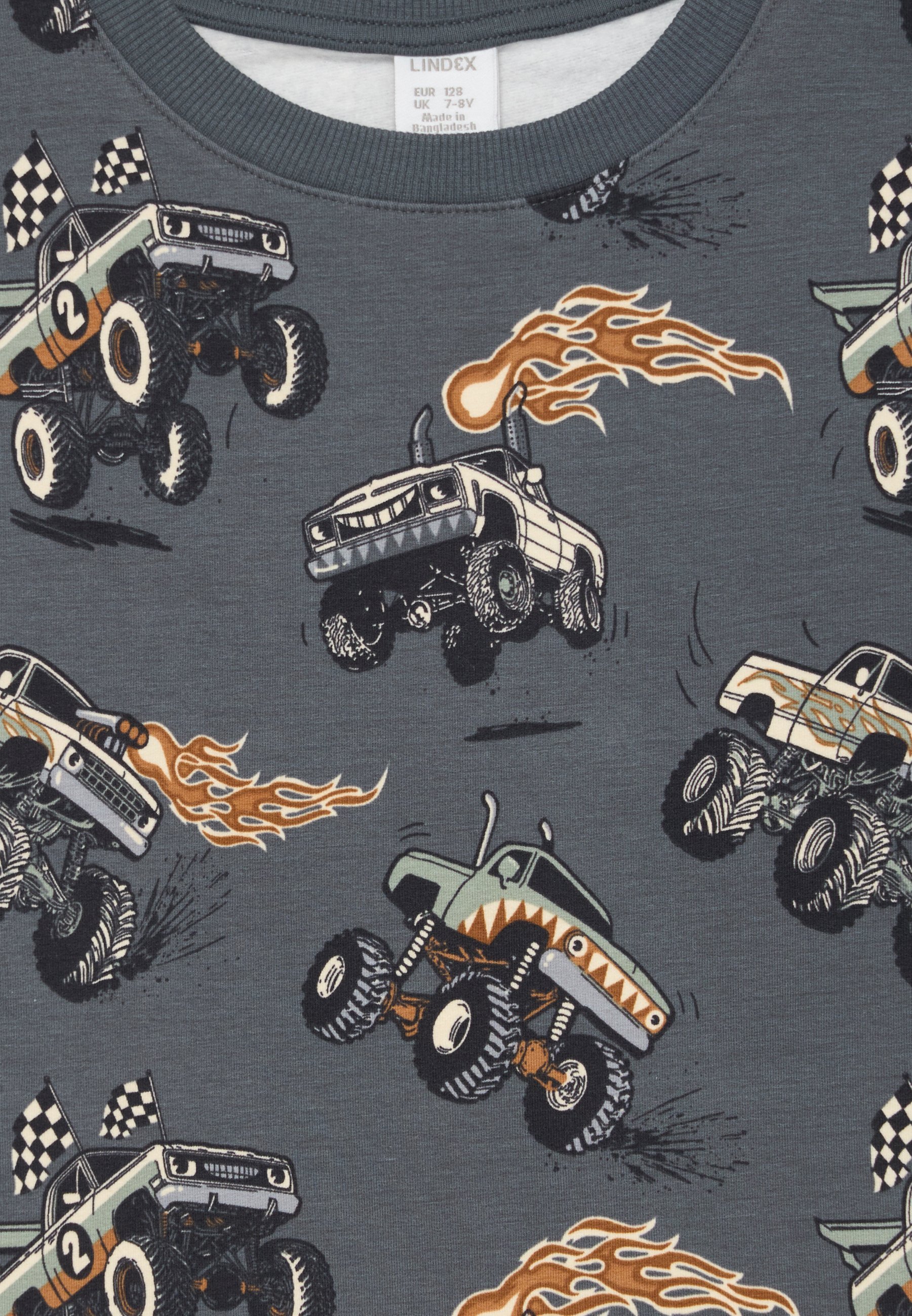 Lindex SWEATER MONSTER TRUCK - Sweatshirt - donkergrijs