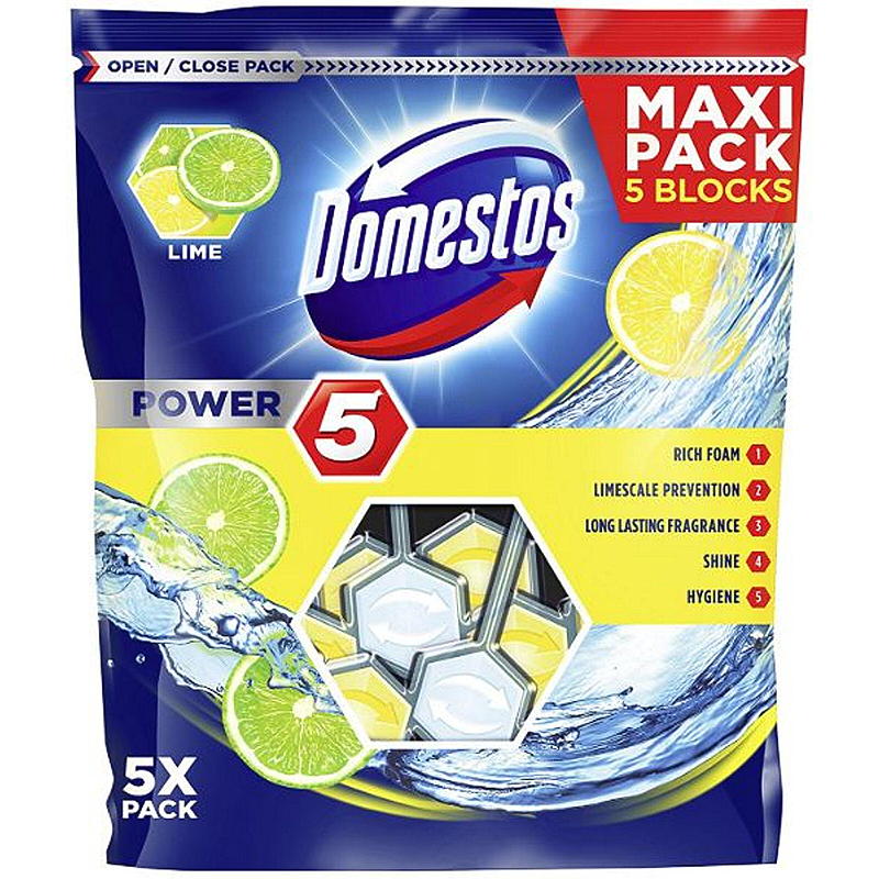 Domestos toalettrengöringsblock 5-pack Lime Domestos