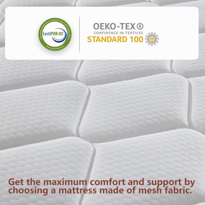 Colchón de 90x190 cm, 26 cm de grosor, doble cara, ergonómico, híbrido de espuma y muelles ensacados, certificado Oeko-TEX, ergonómico, sueño profundo.