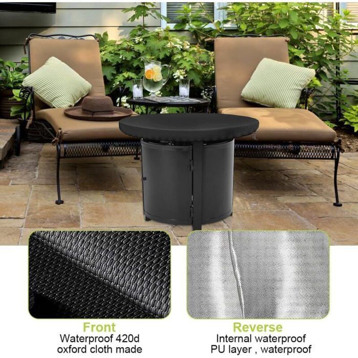 Protective Cover - YYV - Round - 420D - UV Resistant - Waterproof - For Fire Pit/Barbecue